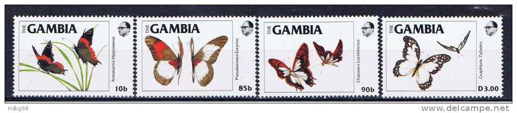 WAG Gambia 1984 Mi 539-42 Mnh Schmetterlinge - Gambia (1965-...)