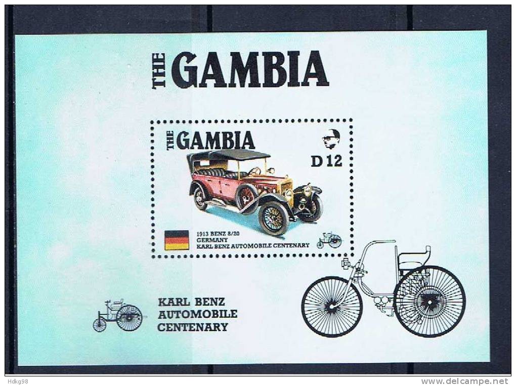 WAG Gambia 1986 Mi Bl. 24 - 634 Mnh AMERIPEX ´86: 100 Jahre Automobil - Gambie (1965-...)