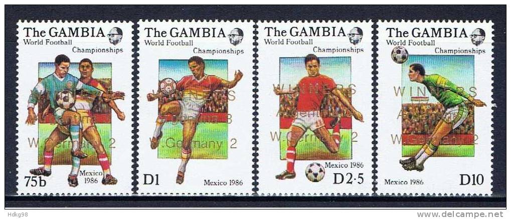 WAG Gambia 1986 Mi 645-48 Mnh Sieg Argentiniens Bei Der Fußball-WM - Gambia (1965-...)