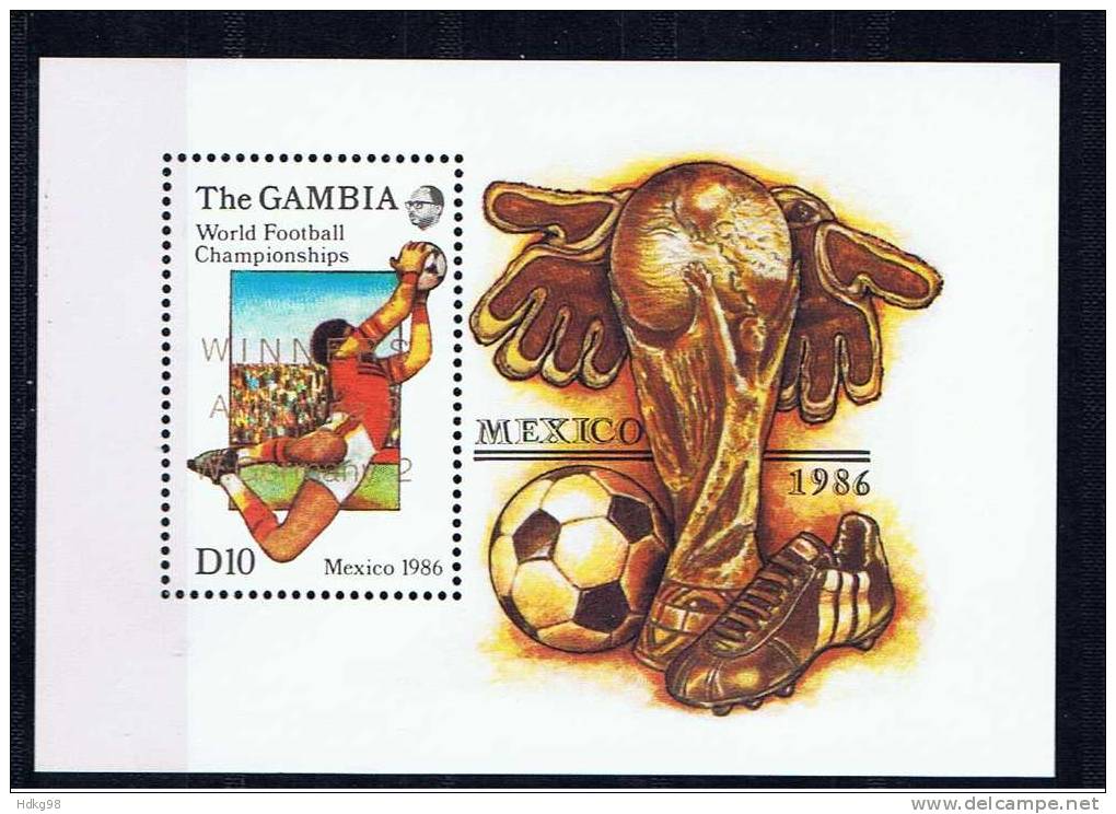 WAG Gambia 1986 Mi Bl. 28 - 649 Mnh Sieg Argentiniens Bei Der Fußball-WM - Gambie (1965-...)