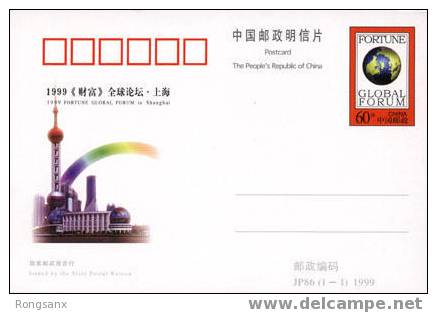 1999 CHINA JP86 FORTUNE GLOBAL FORUM P-CARD - Postkaarten