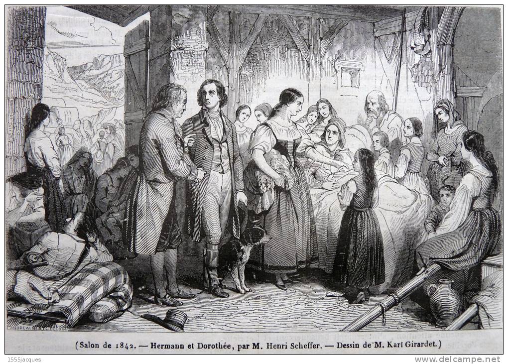 LE MAGASIN PITTORESQUE - DEC. 1842 - N°52  - FAKIR ENTERRÉ VIVANT - HERMANN ET DOROTHEE : HENRI SCHEFFER - - 1800 - 1849