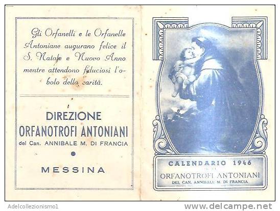 45916)calendario Direzione Orfanotrofi Antoniani Del 1946 - Small : 1941-60