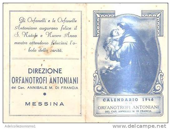 45916)calendario Direzione Orfanotrofi Antoniani Del 1946 - Formato Piccolo : 1941-60