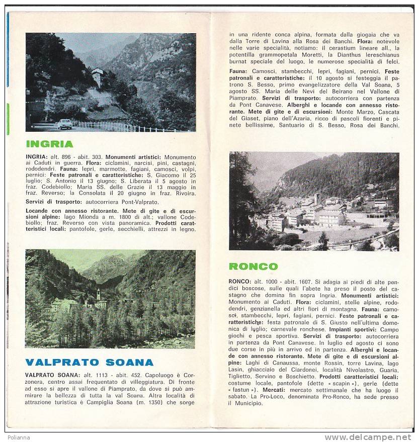 B0125 - Brochure Turistica VALLI ORCO E SOANA Anni ´60/NOASCA/FRASSINETTO/LOCANA/ALPETTE/SPARONE/CANISCHIO/INGRIA - Tourismus, Reisen