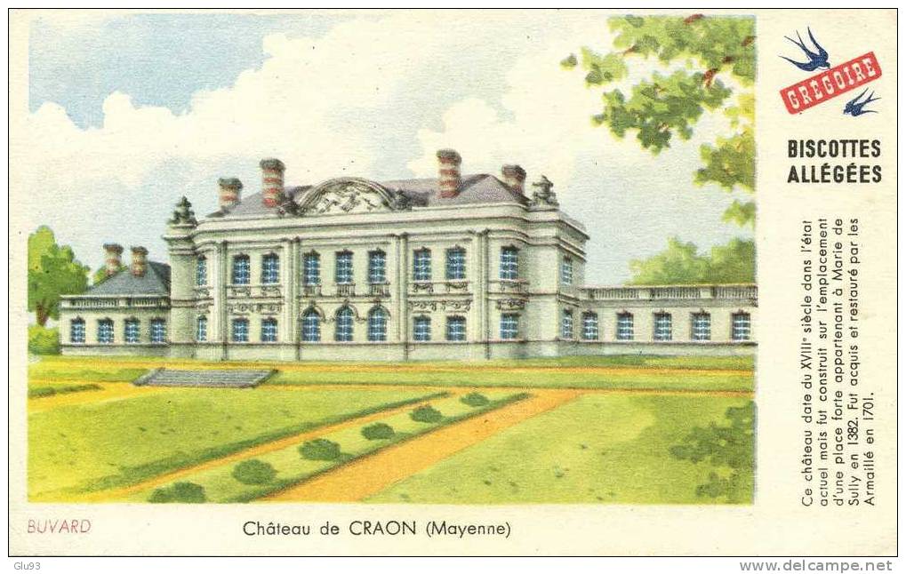 Lot 2 Buvards - Grégoire - Biscottes - Château De Valençay - Château De Craon (53) - Zwieback