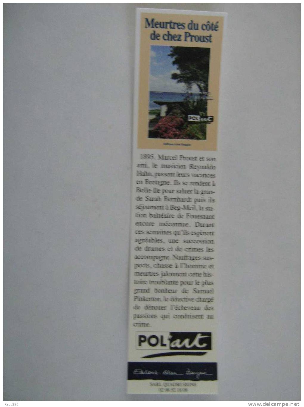 MARQUE PAGE DU ROMAN POLICIER  ALAIN BARGAIN  :  MEURTRES DU COTE DE CHEZ PROUST - Bookmarks