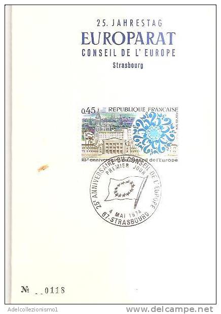 46586)libretto Commemorativo Europarat - Con Un Valore + Annullo - Commemoratives