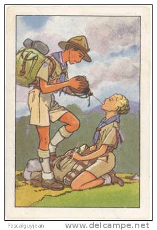 CHROMO SUCHARD LA VIE FIERE ET JOYEUSE DES SCOUTS No 7 - LA SOIF - Suchard