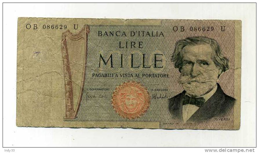 - ITALIE . 1000 L. 1969 - 1000 Liras