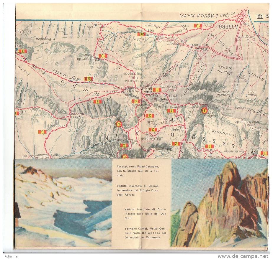 B0142 - Brochure Turistica L'AQUILA-CAMPO IMPERATORE  EPT Anni '50/Ill. Muzi/Cartina Di G.Branchi - Tourisme, Voyages