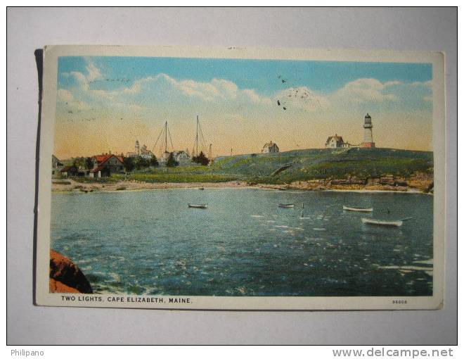 Light House  Two Lights  Cape Elizabeth Me    1926 Cncel - Other & Unclassified