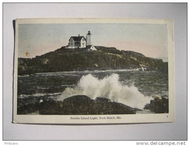 Light House    Nubble Island Light  York Beach Me  1920 Cancel - Sonstige & Ohne Zuordnung