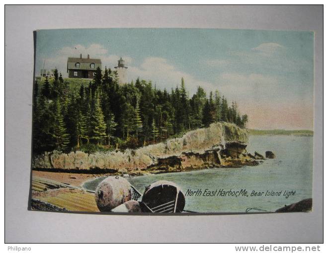 Light House            North East Harbor Me  Bear Island Light  Circa 1907 - Autres & Non Classés