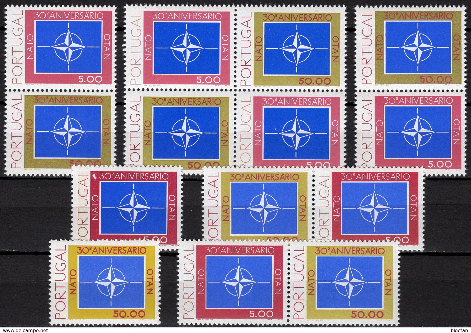 Jubiläum NATO Emblem Portugal 1439/0,4ZD,VB+Block 26 ** 20€ Emblem Im Rahmen M/s Military Bloc Sheet Bf EUROPA-CEPT - Collections