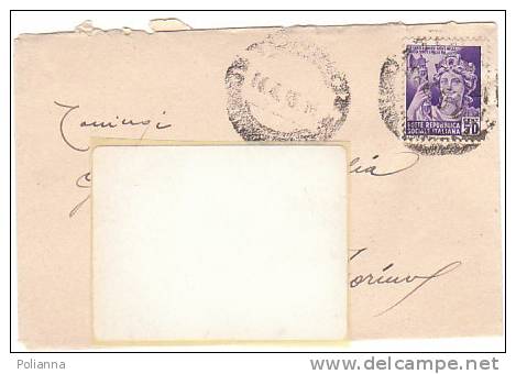 A0417 - 50 Cent.Mon.distrutti Su Biglietto Visita  VG Torino 14-02-1945 - Storia Postale