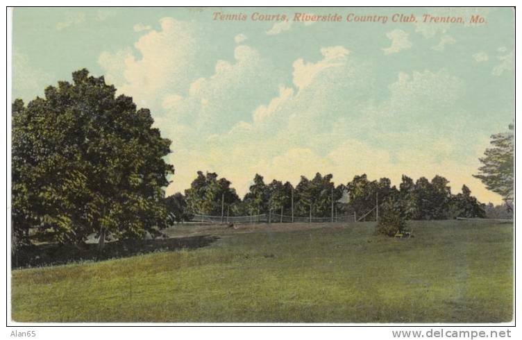 Tennis Courts Riverside Country Club Trenton Missouri MO, On C1910s Vintage Postcard - Tennis