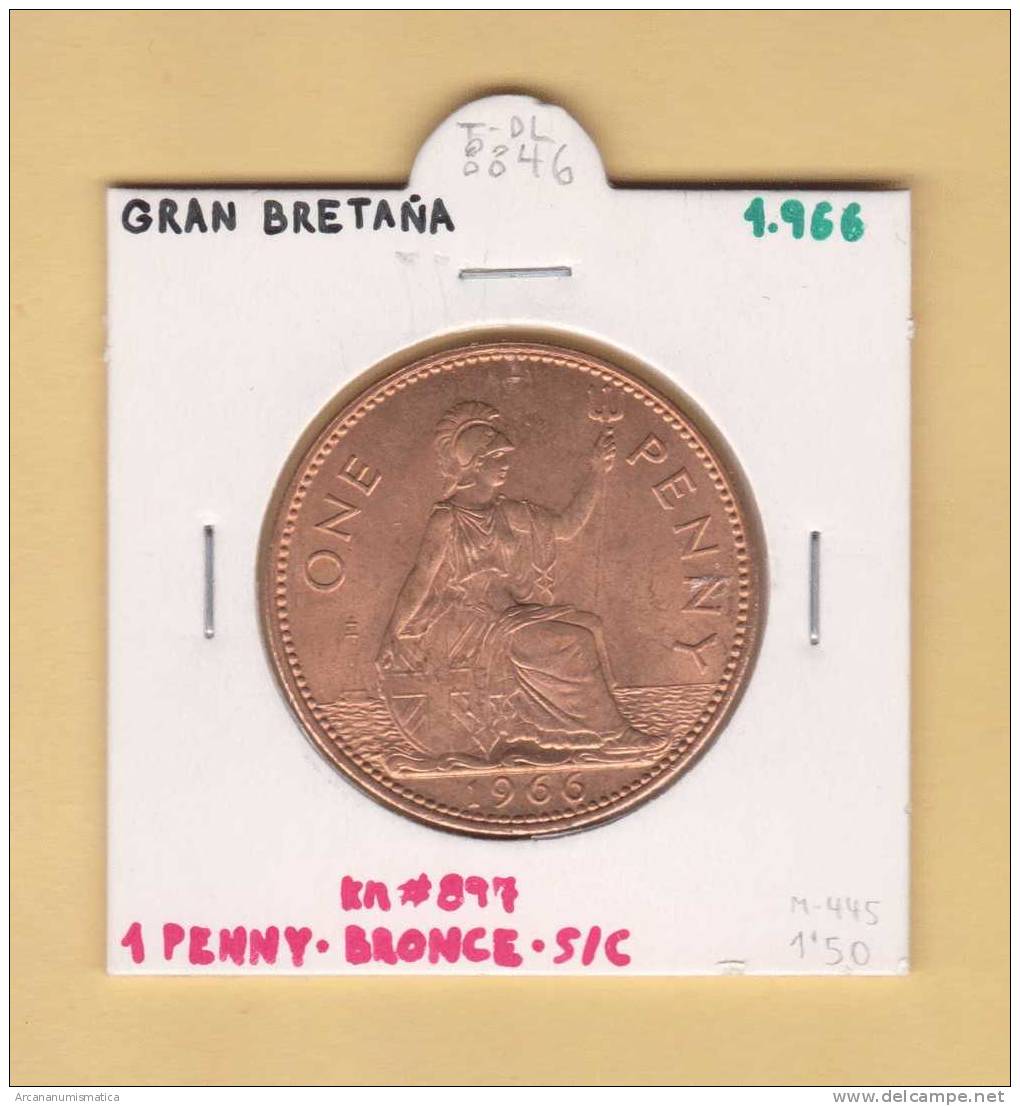 GRAN  BRETAÑA   1   PENNY  1.966  BRONCE  KM#897   SC/UNC   DL-8846 - 1 Penny & 1 New Penny