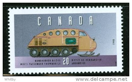 1996 20 Cent Canada  Bombardier Snowmobile #1605u  MNH Full Gum - Unused Stamps