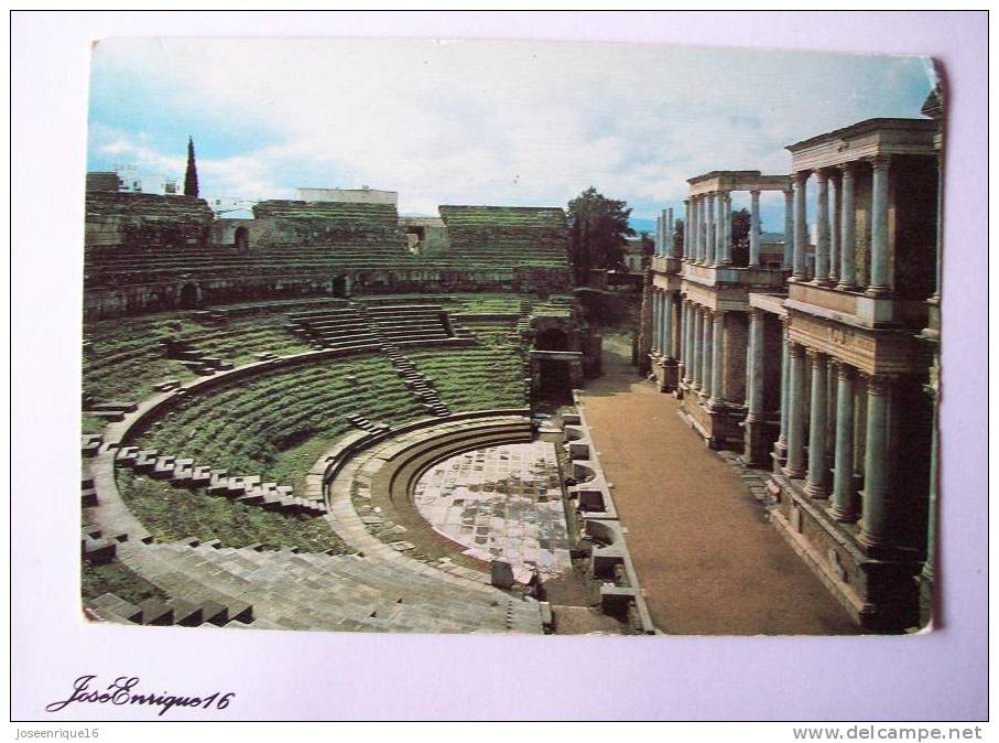 TEATRO ROMANO DE MERIDA, BADAJOZ. UNIGRAF POSTAL ARTE. HISTORIA DEL ARTE ESPAÑOL N° 15 - Badajoz