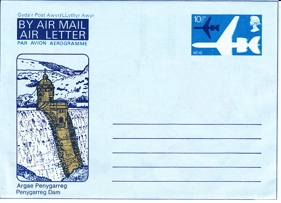 1976  Penygarreg Dam Aerogramme For Wales  Mint Folded To Size - Stamped Stationery, Airletters & Aerogrammes