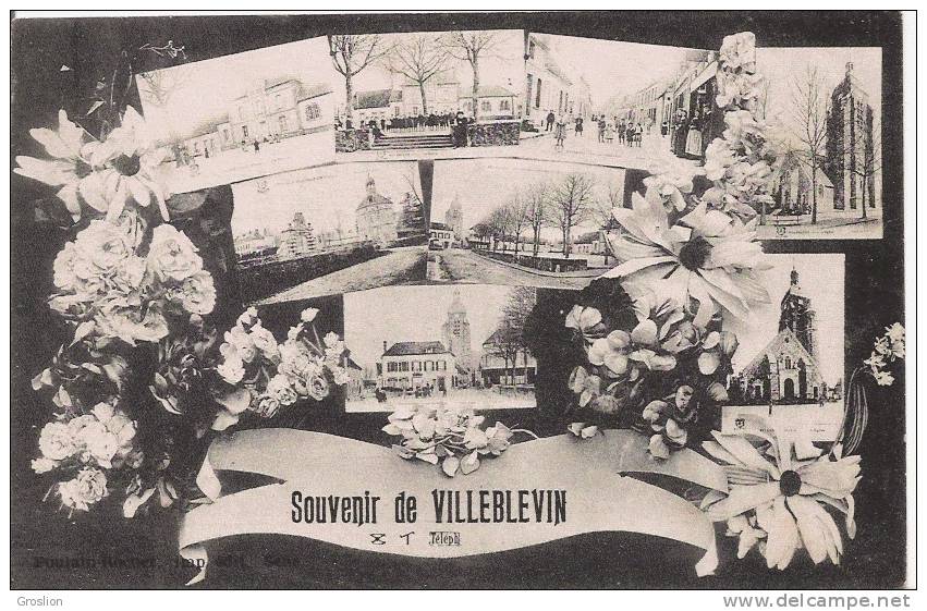 VILLEBLEVIN (YONNE) CARTE SOUVENIR DE 1918 (MULTI VUES) - Villeblevin