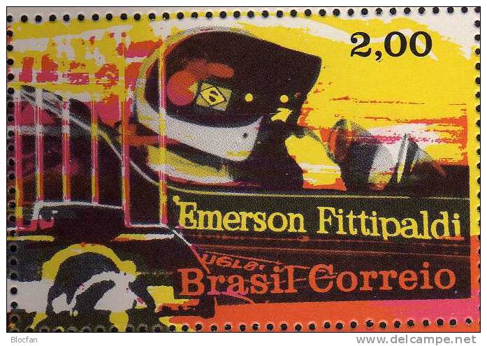 Formel 1 WM 1972 Brasilien Block 31 ** 22€ Auto-Rennsport Rennwagen Und Emerson Fittipaldi Bf Sport Bloc Sheet Of BRAZIL - Blocs-feuillets