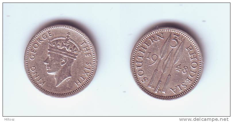 Southern Rhodesia 3 Pence 1948 King George VI - Rhodesia