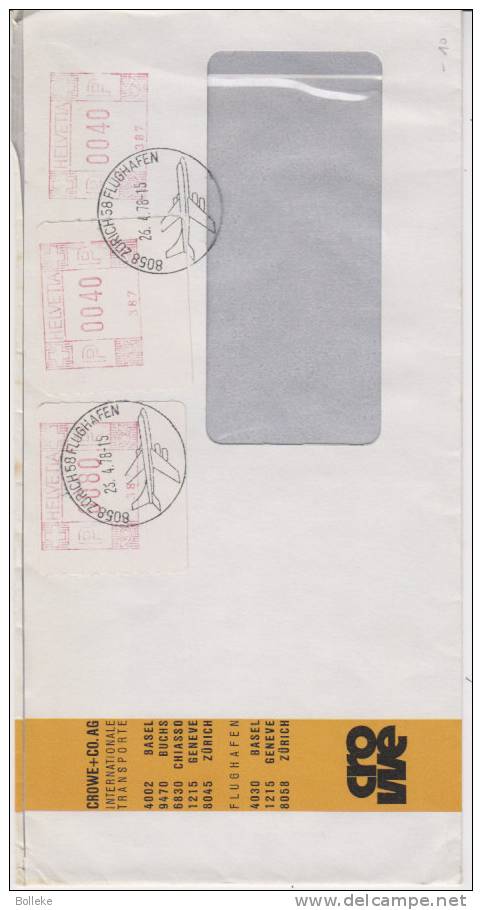 Suisse - Timbres D´automates  + Oblitération Mécanique-  Lettre De 1978 - Sellos De Distribuidores