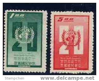 1968 20th Anni. Of WHO Stamps Medicine Health Map UN - OMS