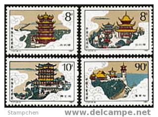China 1987 T121 Ancient Buildings Stamps Architecture Lake Rellic - Unused Stamps