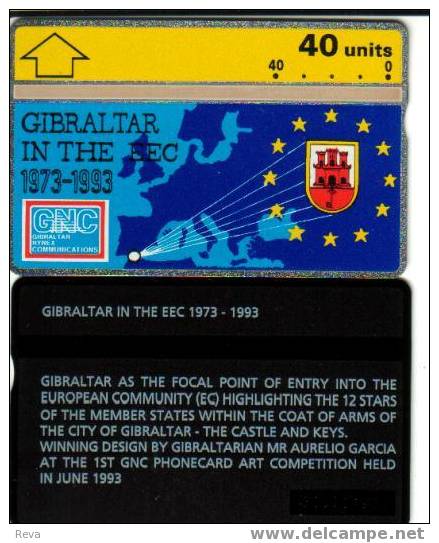 GIBRALTAR 40 U  MAP  OF  EUROPE 20TH ANNIVERSARY OF JOINING  EU  L & G MINT  READ DESCRIPTION CAREFULLY!! - Gibraltar