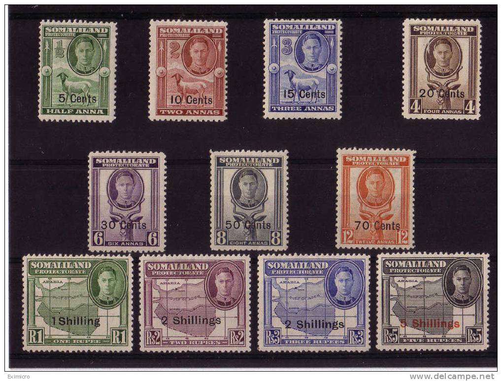 SOMALILAND 1951 SET SG 125/135 MOUNTED MINT Cat £42 - Somalia (1960-...)