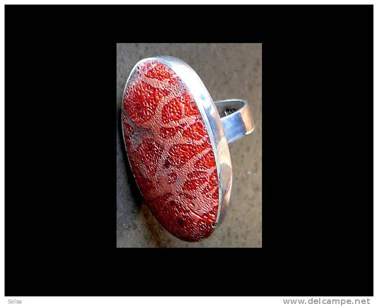 Bague Argent Corail / Silver And Coral Root Ring - Ethnisch