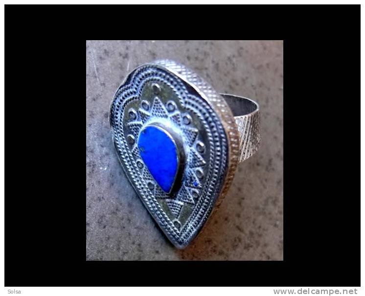 Bague D´Asie Centrale Argent Lapis Lazuli / Silver And Lapis Lazuli Ring From Central Asia - Ethnisch