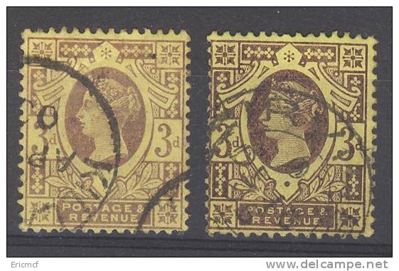 GB 1887 3d Jubilee X 2 Used - Used Stamps