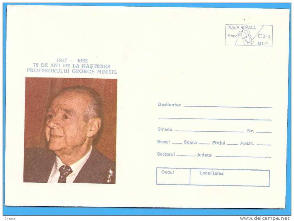 Romania Postal Stationery  Cover 1992.  George Moisil Mathematician, Physicist - Informatique