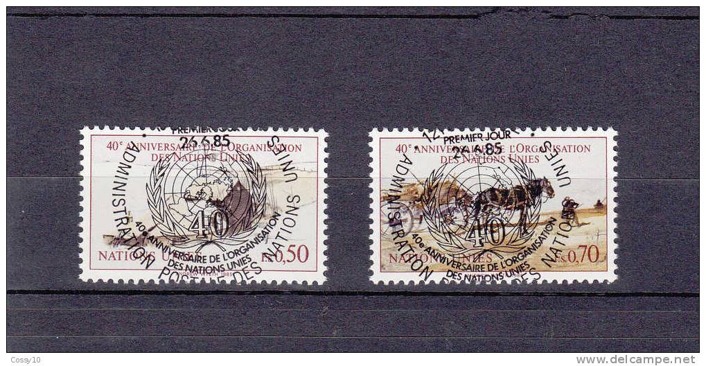 NATIONS  UNIES  GENEVE     N° 135 - 136     OBLITERATION CENTRALE     CATALOGUE  ZUMSTEIN - Used Stamps