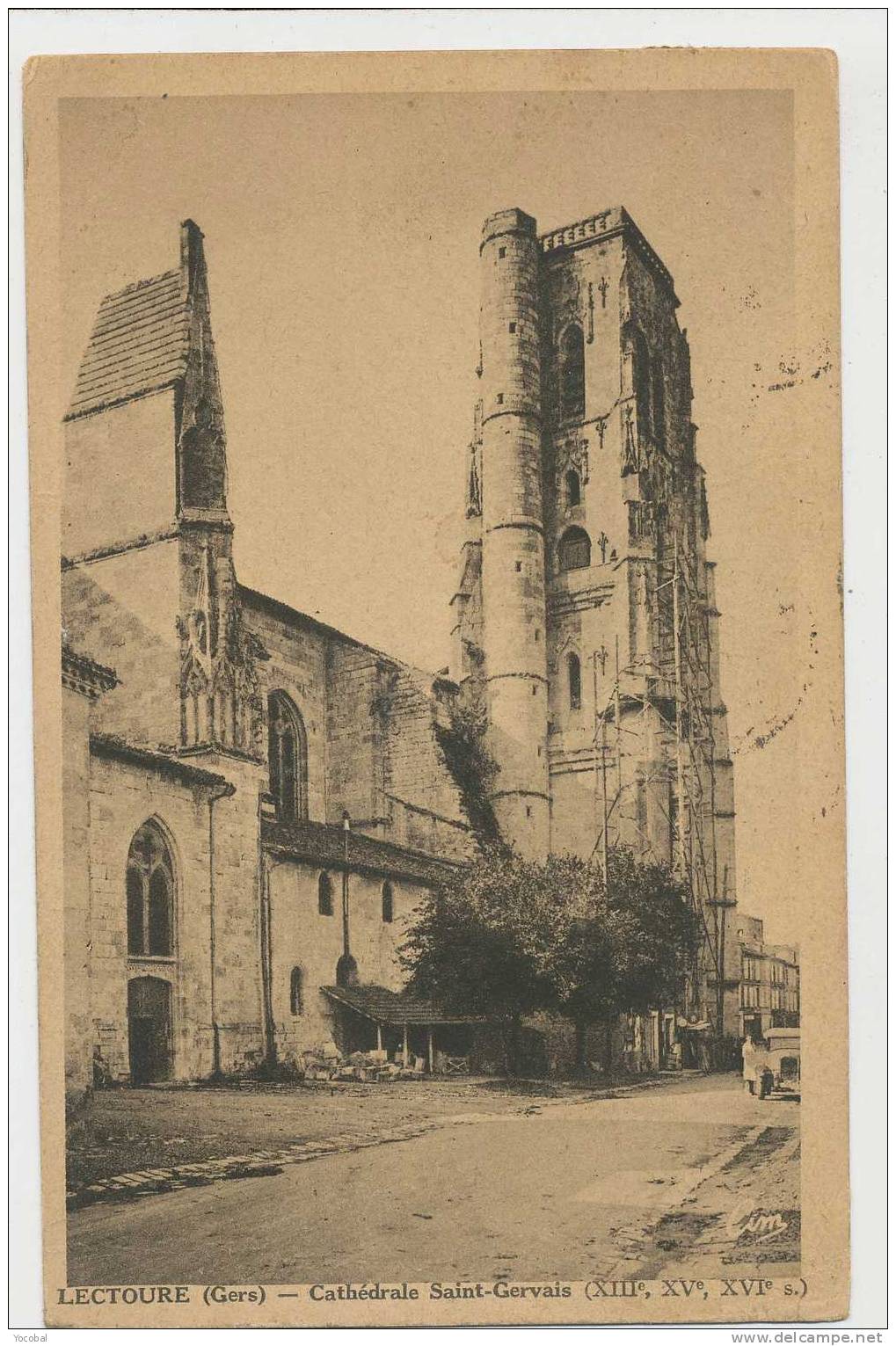 Cp , 32 , LECTOURE , Cathédrale Saint-Gervais (XIIIe , XVe , XVIe S.) , Voyagé 1935 - Lectoure