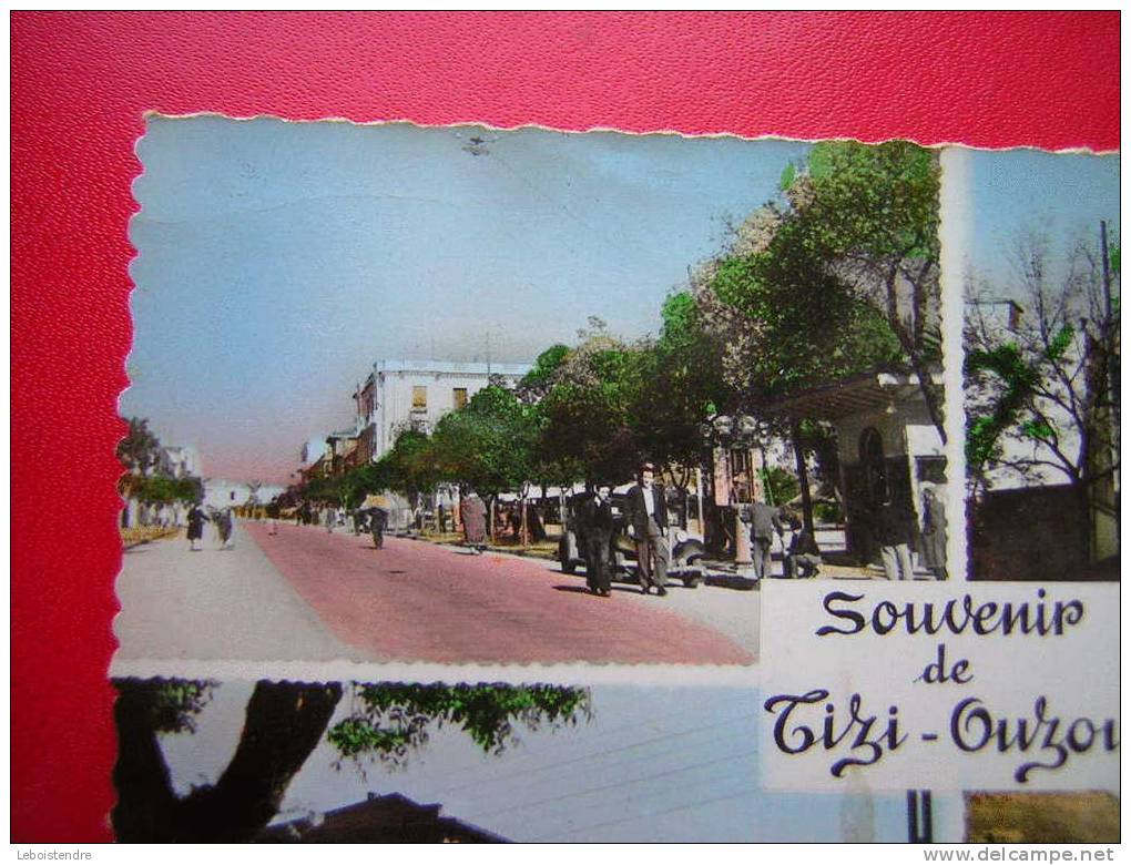 CPSM- AFRIQUE-ALGERIE-SOUVENIR DE TIZI-OUZOU-MULTIVUES   - 3 PHOTOS RECTO /VERSO , - Tizi Ouzou