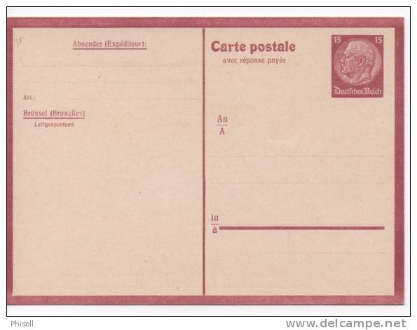 Lot 616: Entier Postal Avec Réponse Payée, 15 Pf Hindenburg - Besetzungen 1938-45