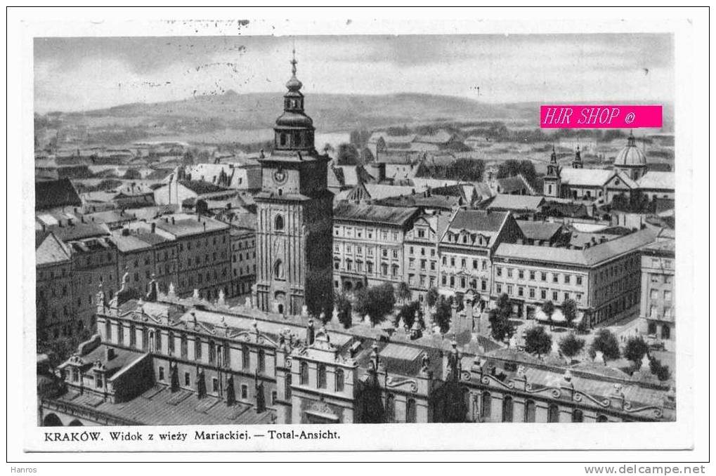 Krakau. Widok Z Wiezy Mariackiej.-Total-Ansicht, Gel. Feldpost 12.02.1940,  Krakau1 - Weltkrieg 1939-45