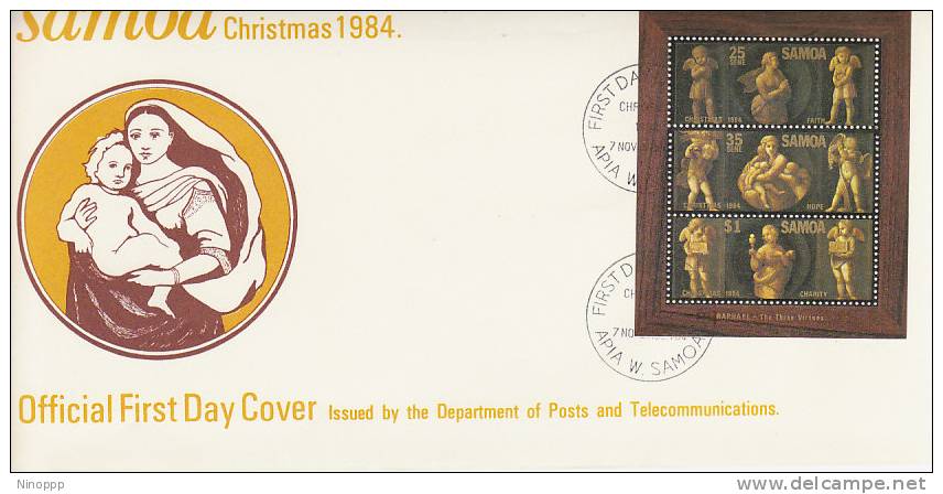 Samoa-1984 Christmas Souvenir Sheet FDC - Samoa