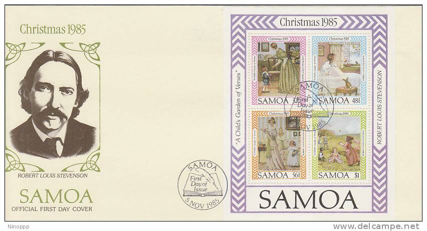 Samoa-1985 Christmas Souvenir Sheet FDC - Samoa (Staat)