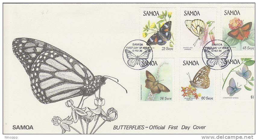 Samoa-1986 Butterflies FDC - Samoa
