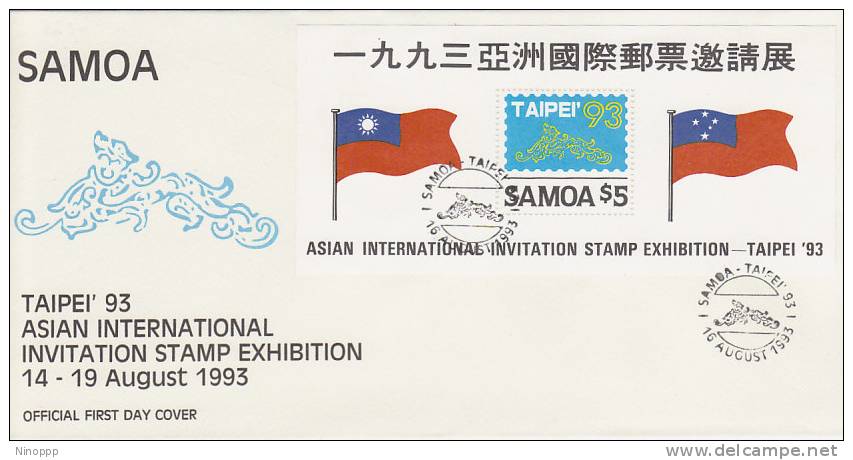 Samoa-1993 Taipei 93 Souvenir Sheet FDC - Samoa (Staat)