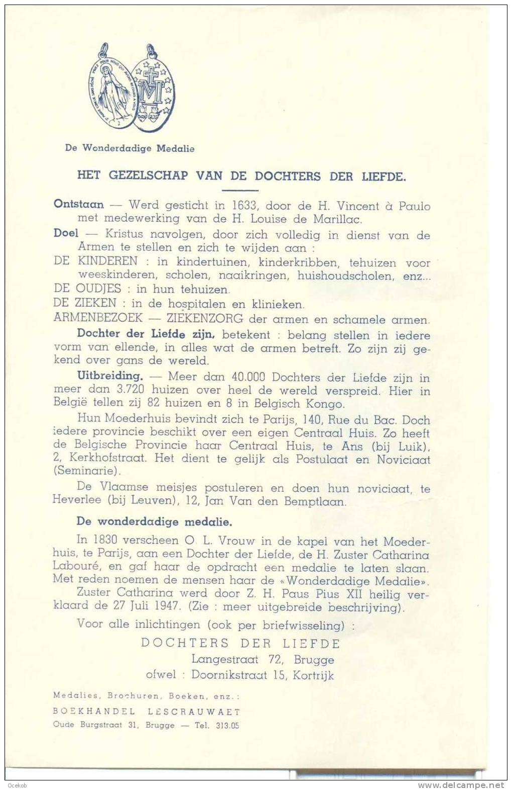 Geloof Dochters Van Liefde - Brugge - Kortrijk - Autres & Non Classés