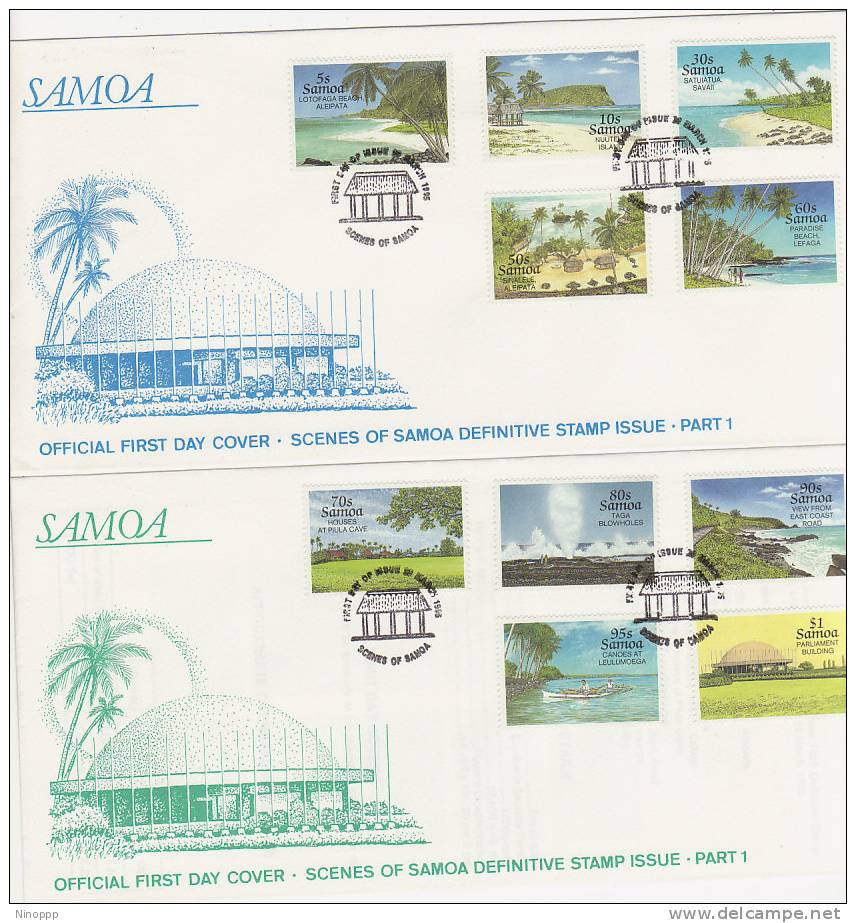 Samoa-1995 Scenes Definitives Par I  FDCs - Samoa (Staat)