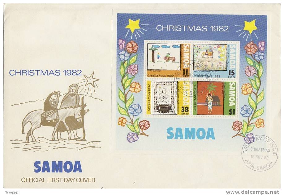 Samoa-1982 Christmas Souvenir Sheet FDC - Samoa