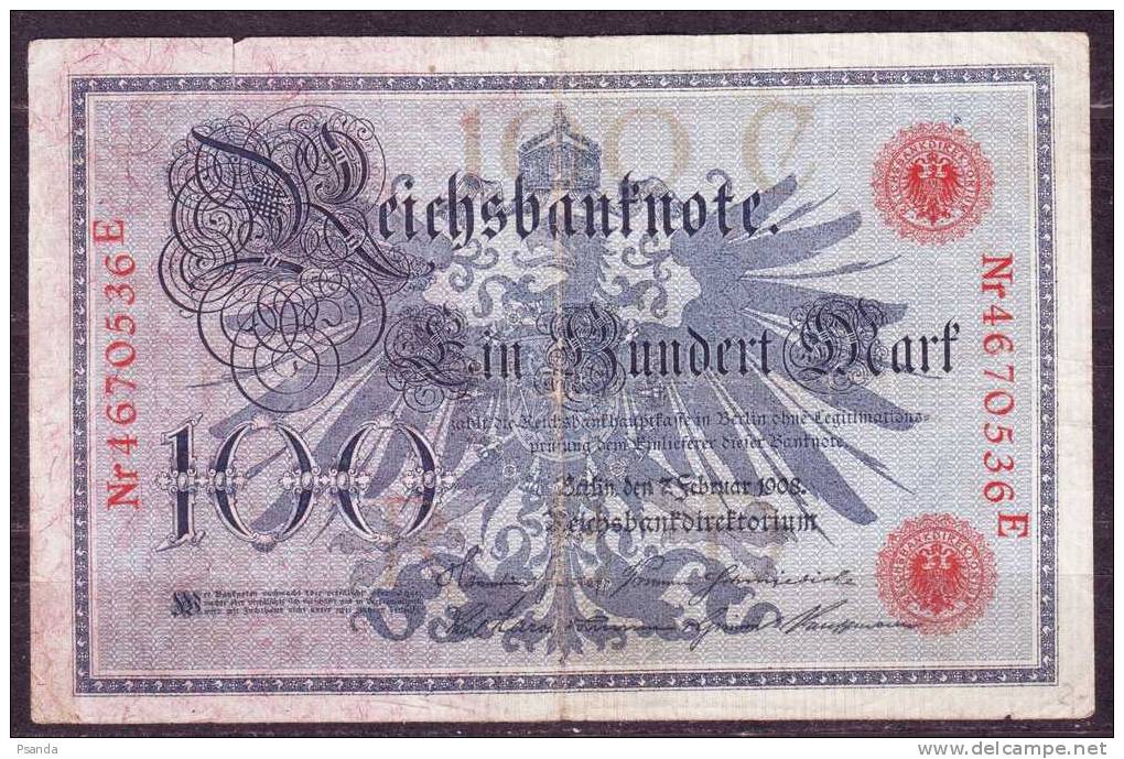 Germany   100 Mark 1908  Defective - 20 Mark